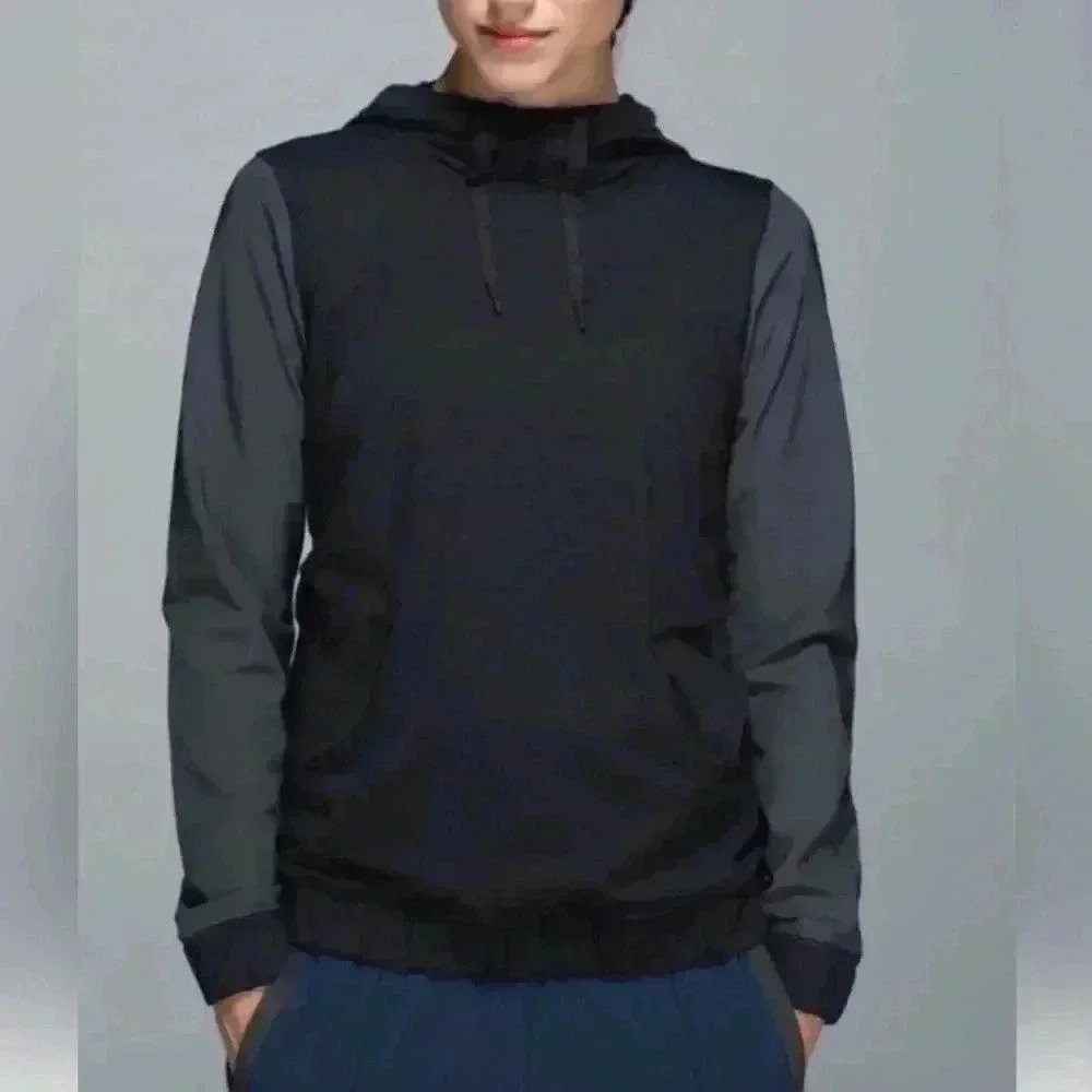 Lululemon Fleet Street Hoodie *Reflective Sleeves Black gray Size 4 NWOT